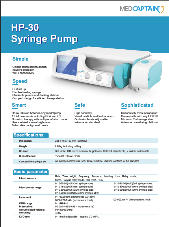Medcaptain - HP-30 Syringe Pump